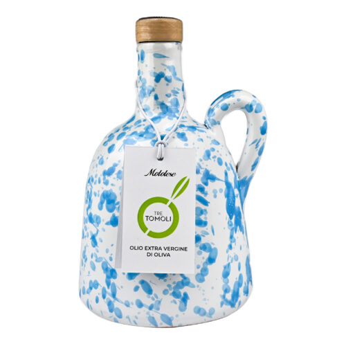 Oliwa z oliwek Extra Virgin Tre Temoli - Fruttato- Ceramika Niebiesko- Biała z Uchem 500ml
