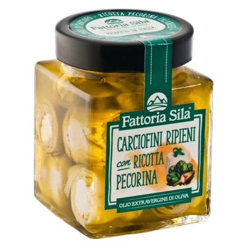 Karczochy Nadziewane Ricottą  w Oliwie Fattoria Sila– 280g Kuchnia Kalabryjska Bez Konserwantów