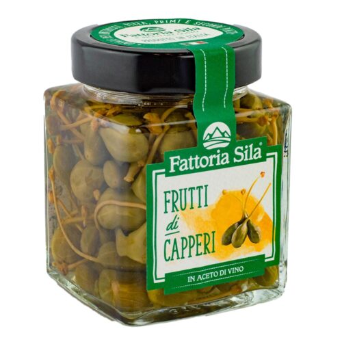 Marynowane owoce kaparów w Occie winnym Fattoria Sila - 280 g Kuchnia Kalabryjska Bez Konserwantów