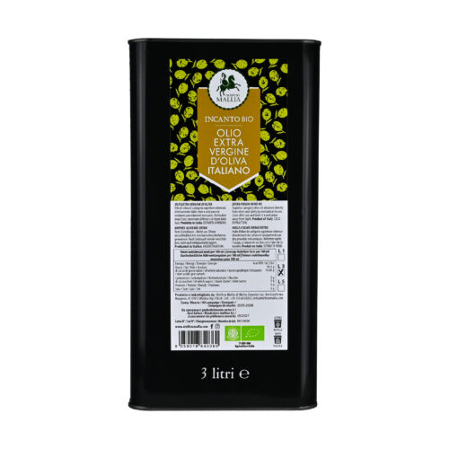 0liwa z oliwek Extra Virgin Olio Mallia Incanto - Biancolilla Bio 3L Puszka -Niska Goryczka- Smak Łąki z Ziołami -Świeże Tłoczenie 2025/26 MOŻNA SMAŻYĆ