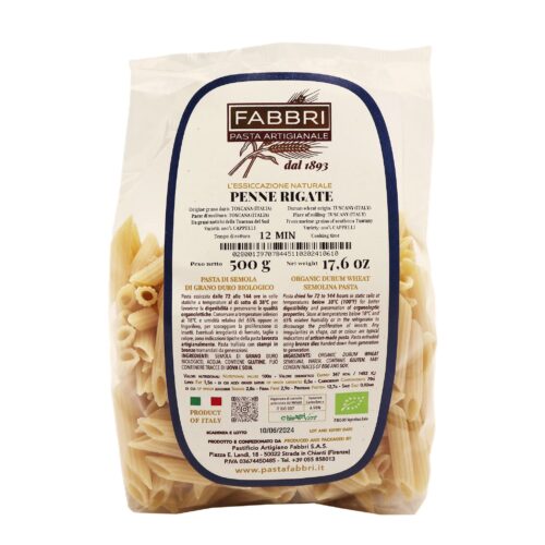 Makaron z Toskanii - Fabbri Bio - Penne Rigate  - 500g Klasyka Gatunku
