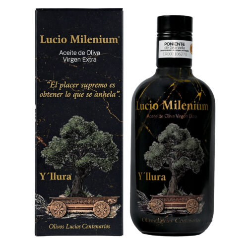 Oliwa z oliwek Extra Virgin Lucio Milenium 500ml- Ultra Rzadko Spotykana Odmiana - Smak Świeżo Skoszonej Trawy-Nowe Tłoczenie 2025/26   Zielona w Kolorze