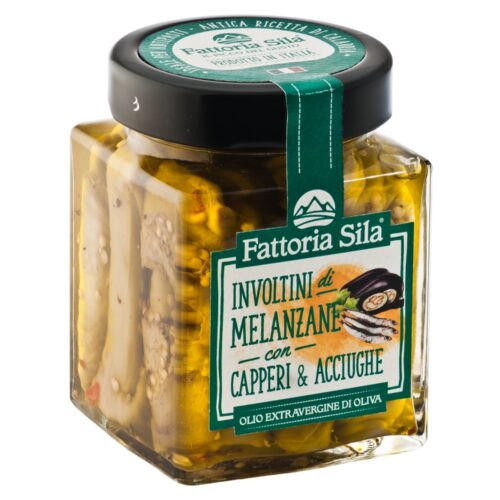 Roladki z bakłażana z kaparami i anchois Fattoria Sila– 280g Kuchnia Kalabryjska Bez Konserwantów