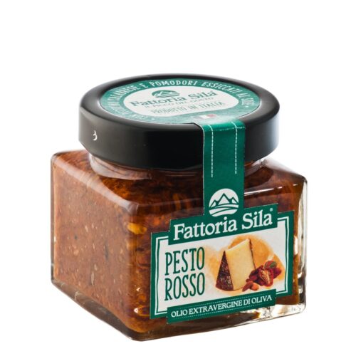 Czerwone Pesto z serem Pecorino i Suszonymi Pomidorami  Fattoria Sila– 180g Kuchnia Kalabryjska Bez Konserwantów